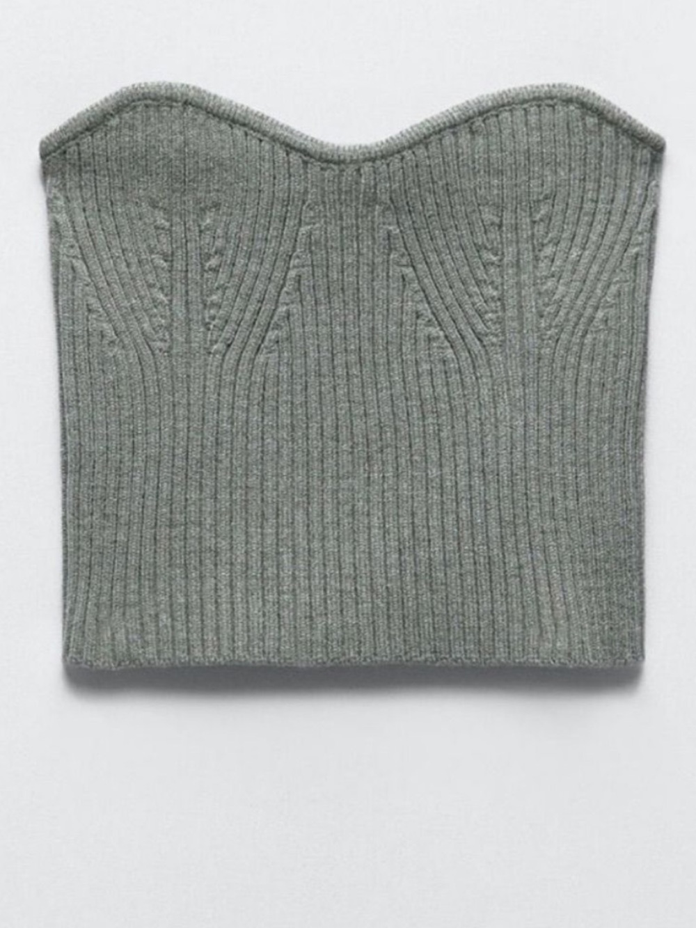 Zara Grey Knit Summer Crop Top